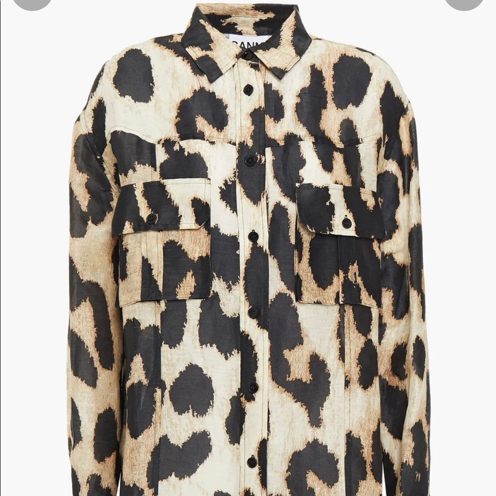 Ganni leopard button down worn twice